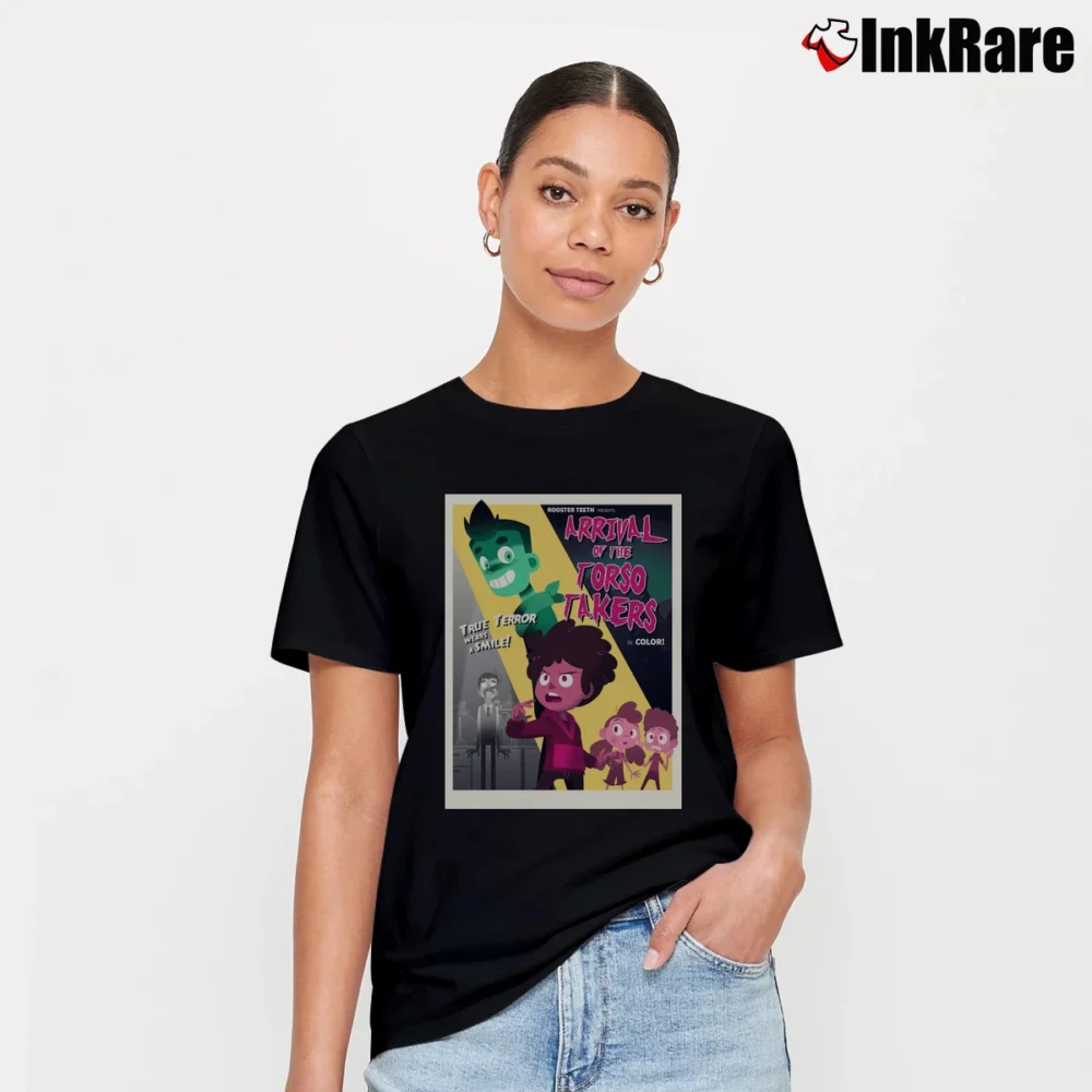 Women’s Camp Camp Torso Takers Rooster Teeth Signature T-Shirt in black | Soft, Flattering Fit