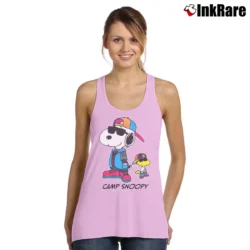 Women’s Camp Snoopy And Woodstock Peanuts Classic Tank Top in light pink | Lightweight, Movement-Friendly