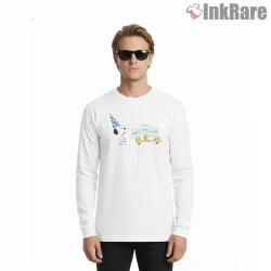 Camp Snoopy Happy New Year Celebration Shirt on white long sleeve shirt for men graphic tee