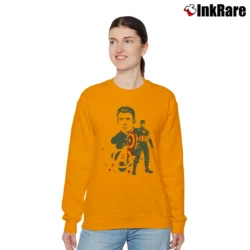 Women’s Captain America Avengers Featuring Chris Evans Relaxed Sweatshirt in orange | Soft, Laid-Back Vibe