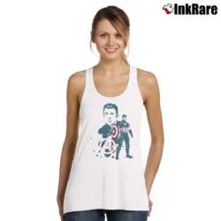 Women’s Captain America Avengers Featuring Chris Evans Tank Top in white | Lightweight, Movement-Friendly