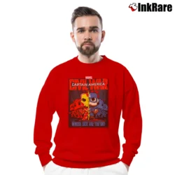 Men’s Captain America Civil War Collector Corps Crewneck Sweatshirt in red | Cozy Fabric, Clean Style