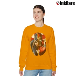 Women’s Captain America Civil War Iron Man Two Face Relaxed Sweatshirt in orange | Soft, Laid-Back Vibe