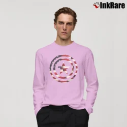 Men’s Captain America Flag Shield Comic Long-Sleeve Shirt in light pink | Sleek, Lightweight, Year-Round Wear