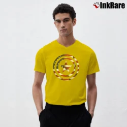 Men’s Captain America Flag Shield Comic V-Neck Tee in yellow | Sharp, Breathable, Everyday Staple