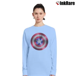 Women’s Captain America Graphic Long-Sleeve Top in light blue | Sleek, Versatile, All-Season
