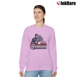 Women’s Captain America Hero Graphic Relaxed Sweatshirt in light pink | Soft, Laid-Back Vibe