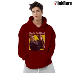 Men’s Captain America I Can Do This All Day Quote Pullover Hoodie in maroon | Cozy, Durable, Modern Fit