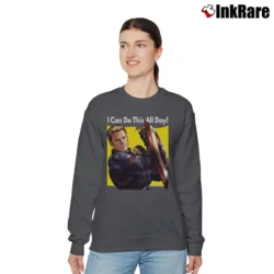 Women’s Captain America I Can Do This All Day Quote Relaxed Sweatshirt in charcoal | Soft, Laid-Back Vibe