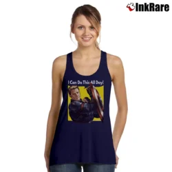 Women’s Captain America I Can Do This All Day Quote Tank Top in navy | Lightweight, Movement-Friendly