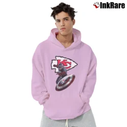 Men’s Captain America Kansas City Chiefs NFL Pullover Hoodie in light pink | Cozy, Durable, Modern Fit