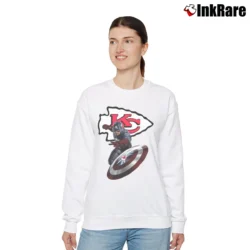 Women’s Captain America Kansas City Chiefs NFL Relaxed Sweatshirt in white | Soft, Laid-Back Vibe