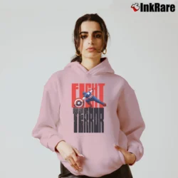 Women’s Captain America Patriot Day Fight Terror Cozy Hoodie in light pink | Warm, Structured, Stylish