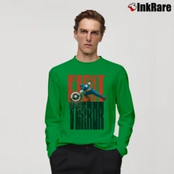 Men’s Captain America Patriot Day Fight Terror Long-Sleeve Shirt in irish green | Sleek, Lightweight, Year-Round Wear