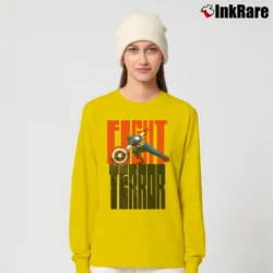 Women’s Captain America Patriot Day Fight Terror Long-Sleeve Top in yellow | Sleek, Versatile, All-Season