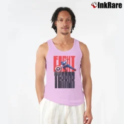 Men’s Captain America Patriot Day Fight Terror Tank Top in light pink | Breathable, Active-Friendly Design