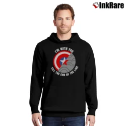 Men’s Captain America Team Cap I'm With You Till The End Of The Line Pullover Hoodie in black | Cozy, Durable, Modern Fit