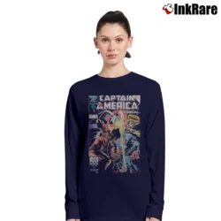 Women’s Captain America Vs Wolverine Comic Long-Sleeve Top in navy | Sleek, Versatile, All-Season