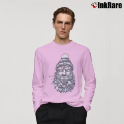 Men’s Captain Bird Beard Meridian Line Long-Sleeve Shirt in light pink | Sleek, Lightweight, Year-Round Wear