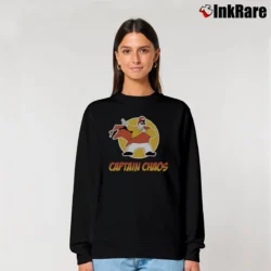 Women’s Captain Chaos Movie Inspired Relaxed Sweatshirt in black | Soft, Laid-Back Vibe