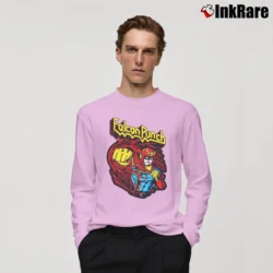 Men’s Captain Falcon F - zero Falcon Punch Long-Sleeve Shirt in light pink | Sleek, Lightweight, Year-Round Wear