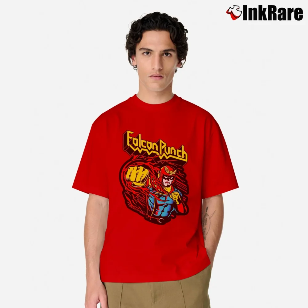 Men’s Captain Falcon F - zero Falcon Punch Classic T-Shirt in red | Soft, Breathable Everyday Wear