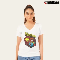 Women’s Captain Falcon F - zero Falcon Punch V-Neck Tee in white | Chic Neckline, Soft Texture