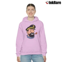 Women’s Captain Haddock Tintin Cartoon Comic Cozy Hoodie in light pink | Warm, Structured, Stylish