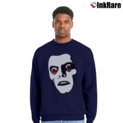 Men’s Captain Howdy Pazuzu Demon The Exorcist Horror Crewneck Sweatshirt in navy | Cozy Fabric, Clean Style