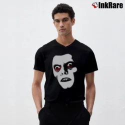 Men’s Captain Howdy Pazuzu Demon The Exorcist Horror V-Neck Tee in black | Sharp, Breathable, Everyday Staple