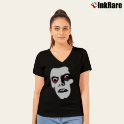 Women’s Captain Howdy Pazuzu Demon The Exorcist Horror V-Neck Tee in black | Chic Neckline, Soft Texture