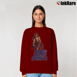 Women’s Captain Jack Sparrow Funny Gym Workout Relaxed Sweatshirt in maroon | Soft, Laid-Back Vibe