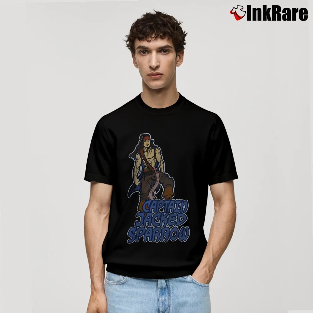Men’s Captain Jack Sparrow Funny Gym Workout Classic T-Shirt in black | Soft, Breathable Everyday Wear