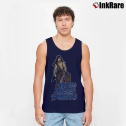 Men’s Captain Jack Sparrow Funny Gym Workout Tank Top in navy | Breathable, Active-Friendly Design