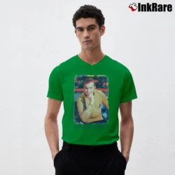 Men’s Captain Kirk Sexy And I Know It Star Trek V-Neck Tee in irish green | Sharp, Breathable, Everyday Staple