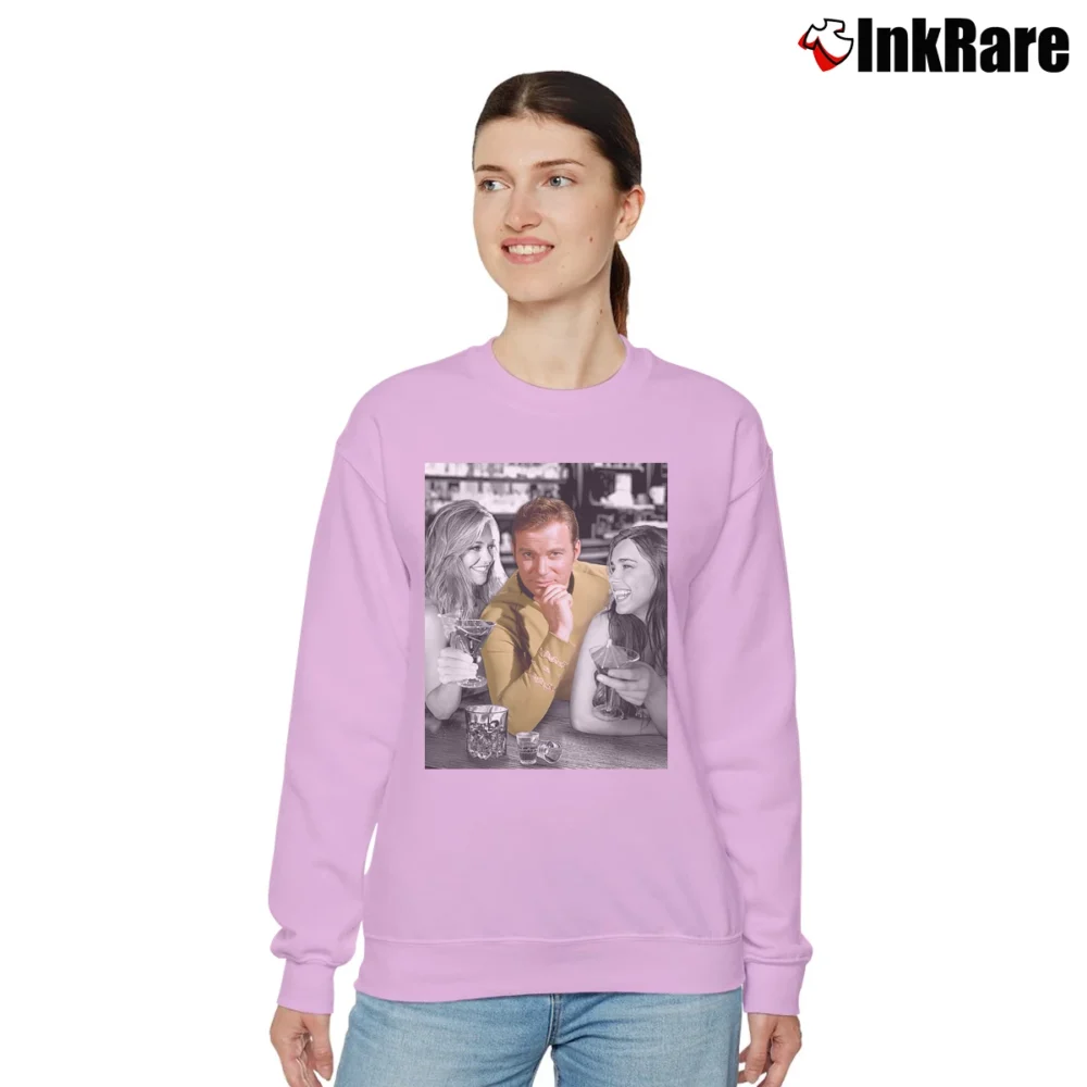 Women’s Captain Kirk Star Trek Graphic Relaxed Sweatshirt in light pink | Soft, Laid-Back Vibe
