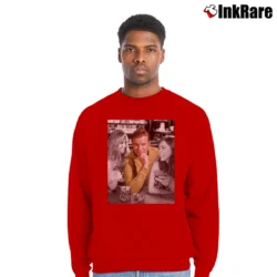 Men’s Captain Kirk Star Trek Graphic Crewneck Sweatshirt in red | Cozy Fabric, Clean Style