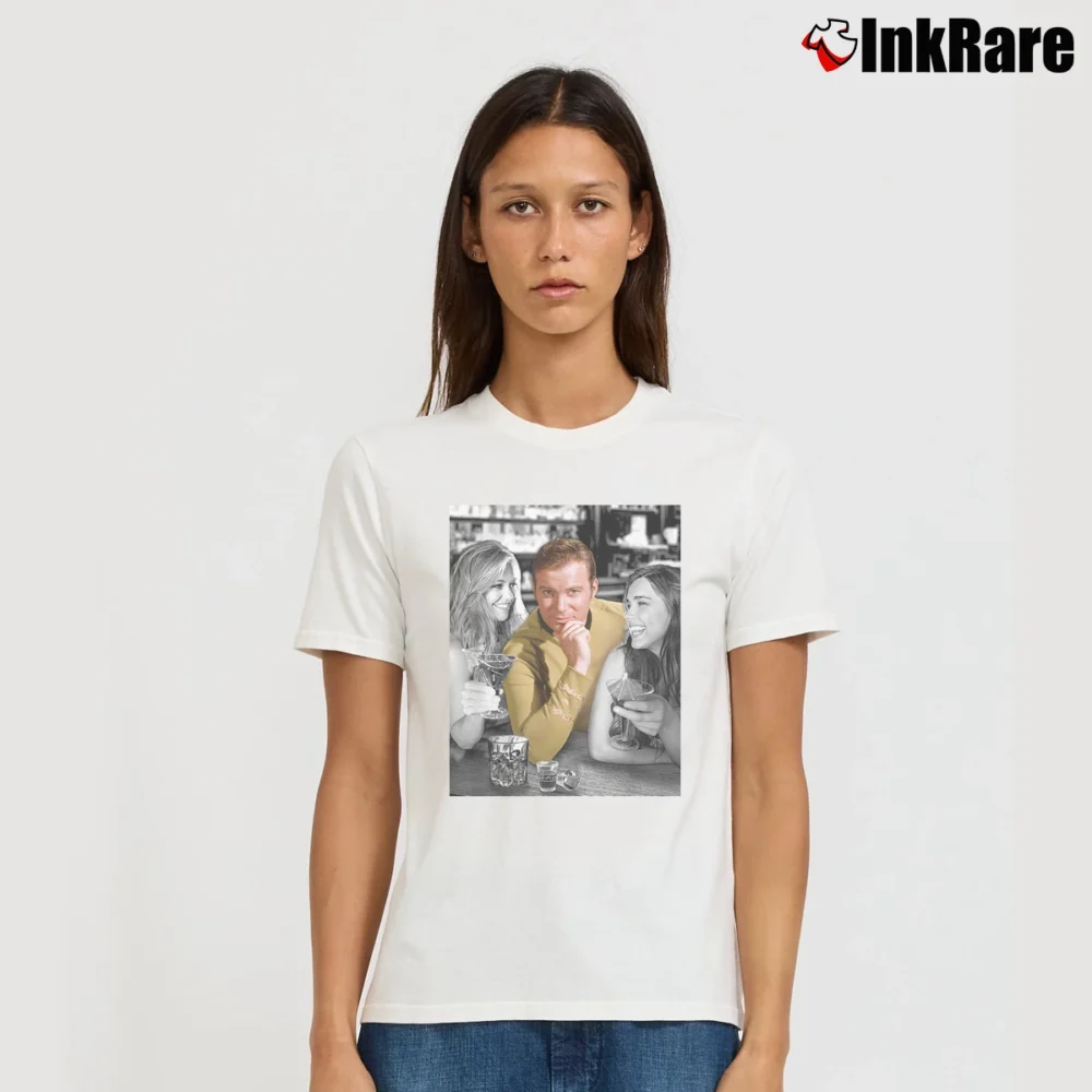 Women’s Captain Kirk Star Trek Graphic Signature T-Shirt in white | Soft, Flattering Fit