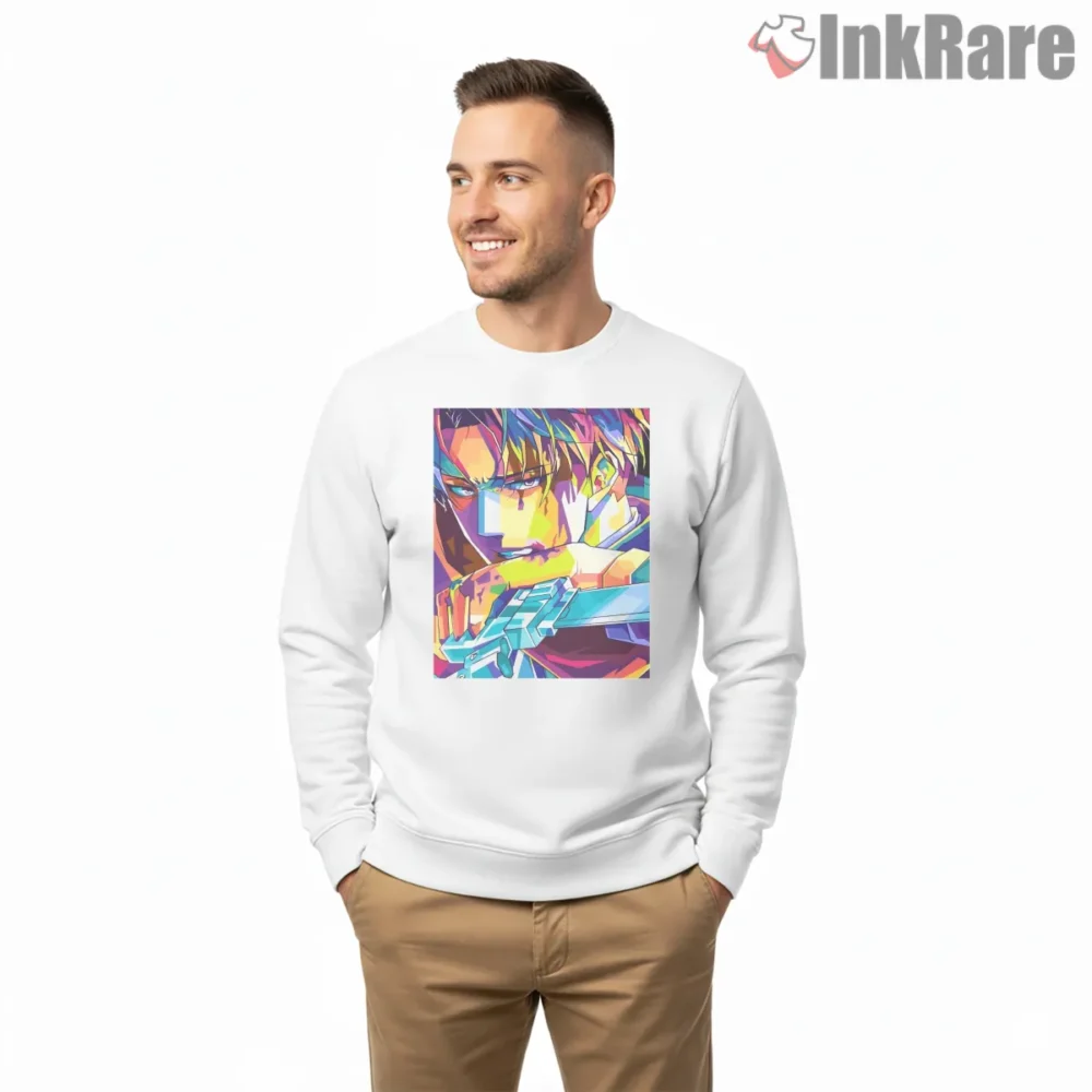 Captain Levi Neon Pop Art Profile Shirt on graphic shirt for men graphic tee