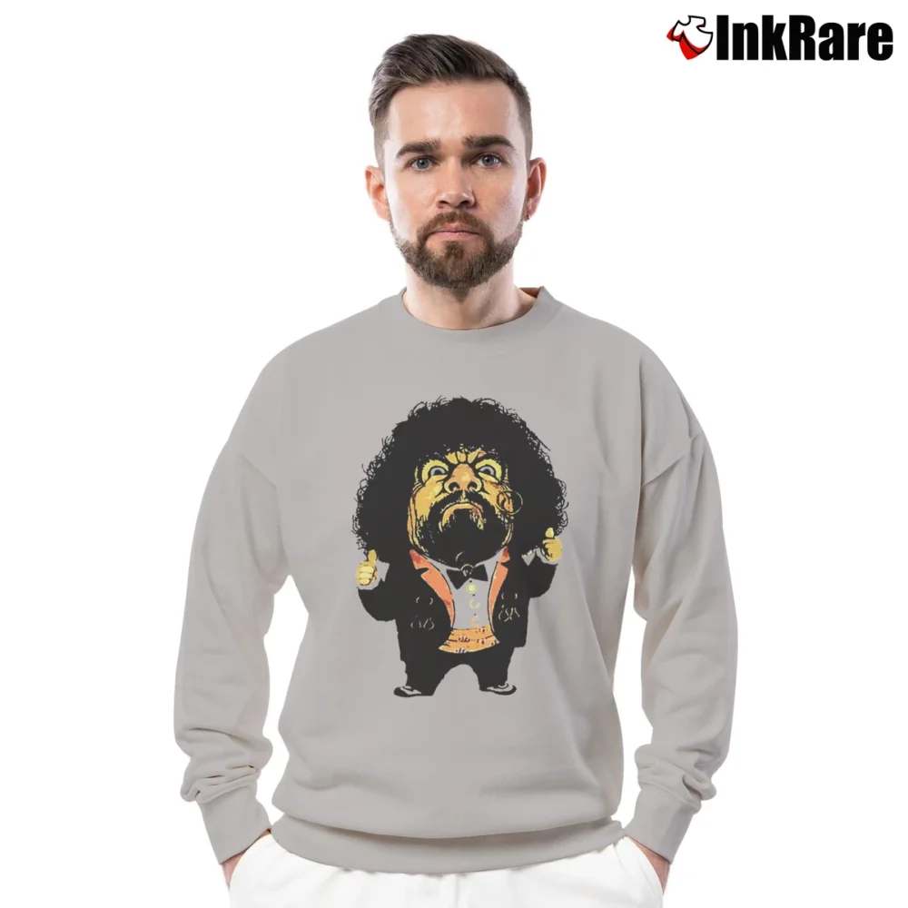 Men’s Captain Lou Albano Retro Wrestling Crewneck Sweatshirt in sport grey | Cozy Fabric, Clean Style