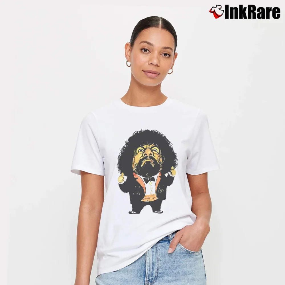 Women’s Captain Lou Albano Retro Wrestling Signature T-Shirt in white | Soft, Flattering Fit
