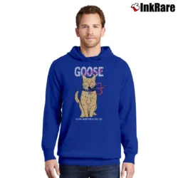 Men’s Captain Marvel Goose Cool Name For A Cat Graphic Pullover Hoodie in royal blue | Cozy, Durable, Modern Fit