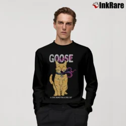 Men’s Captain Marvel Goose Cool Name For A Cat Graphic Long-Sleeve Shirt in black | Sleek, Lightweight, Year-Round Wear
