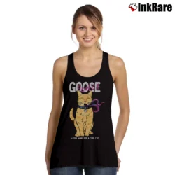 Women’s Captain Marvel Goose Cool Name For A Cat Graphic Tank Top in black | Lightweight, Movement-Friendly