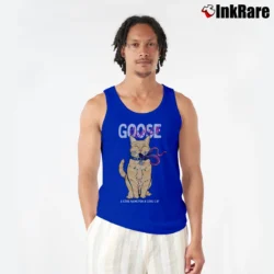 Men’s Captain Marvel Goose Cool Name For A Cat Graphic Tank Top in royal blue | Breathable, Active-Friendly Design