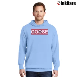 Men’s Captain Marvel Goose The Cat Avengers Pullover Hoodie in light blue | Cozy, Durable, Modern Fit