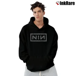 Men’s Captain Marvel Nine Inch Nails Logo Pullover Hoodie in black | Cozy, Durable, Modern Fit