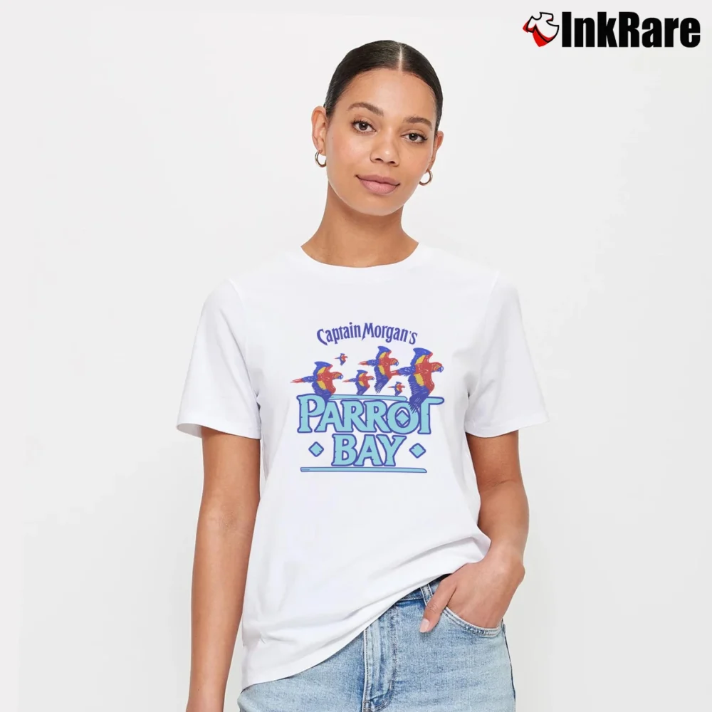 Women’s Captain Morgan Parrot Bay Rum Signature T-Shirt in white | Soft, Flattering Fit