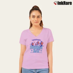 Women’s Captain Morgan Parrot Bay Rum V-Neck Tee in light pink | Chic Neckline, Soft Texture