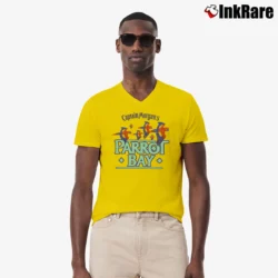 Men’s Captain Morgan Parrot Bay Rum V-Neck Tee in yellow | Sharp, Breathable, Everyday Staple